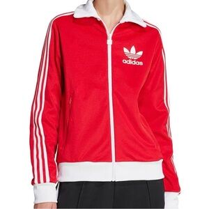 Adidas Red and White Track Jacket